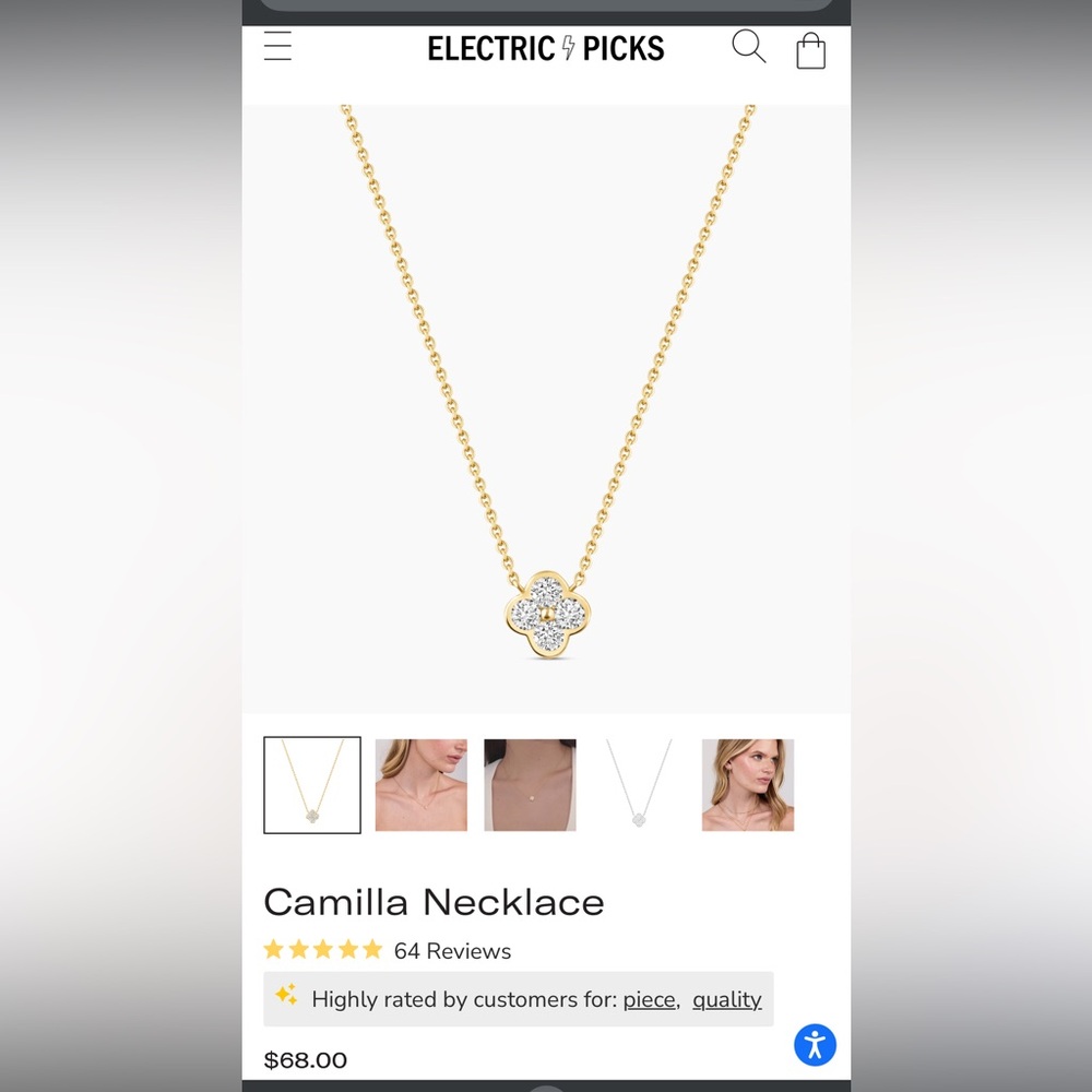 Electric Picks Gold Camilla Necklace - NWT
